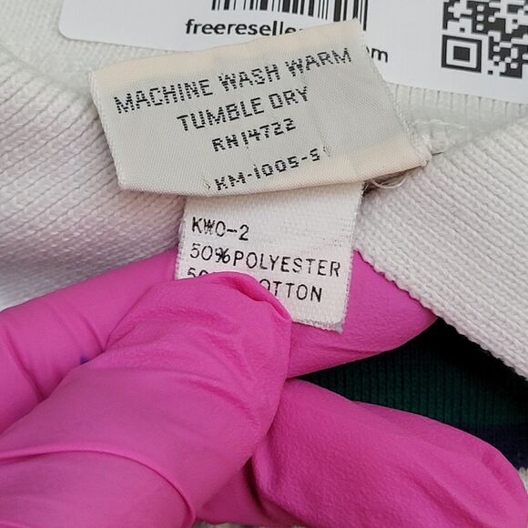 Vintage 80s MOD Polo Shirt Medium 19x25 Striped Two-Tone - Picture 6 of 11